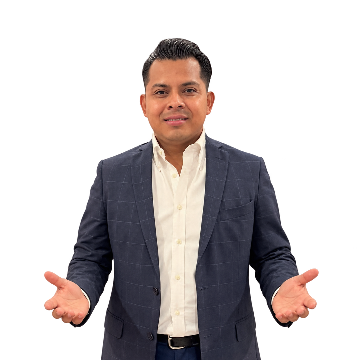Gabriel Francisco con las manos abiertas
